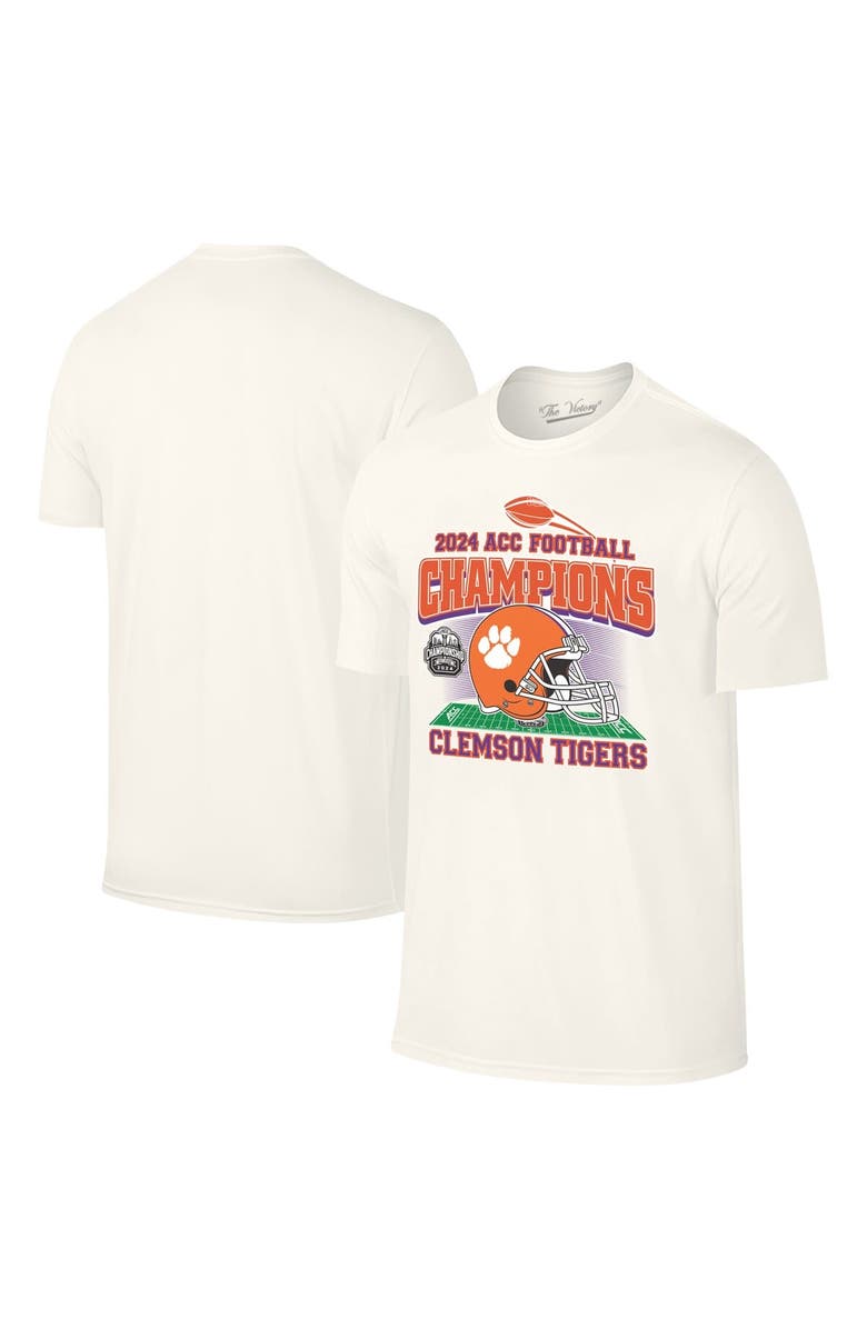 VICTORY LABEL Men's Natural Clemson Tigers 2024 ACC Football Conference Champions Helmet T-Shirt, Main, color, 