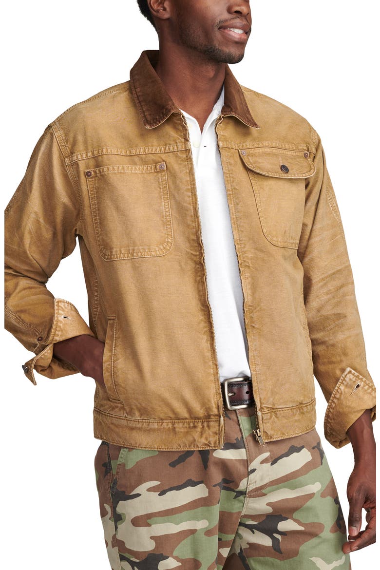 Corduroy Collar Trucker Jacket, Alternate, color, LEGEND KHAKI