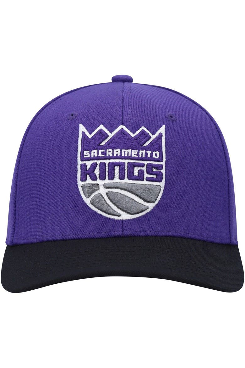Men's Mitchell & Ness Purple/Black Sacramento Kings MVP Team Two-Tone 2.0 Stretch-Snapback Hat, Alternate, color, Purple