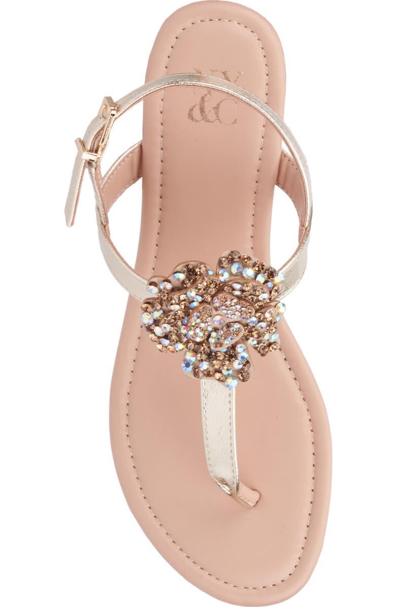 NEW YORK AND COMPANY Ailis Thing Toe Sandal, Alternate, color, Gold