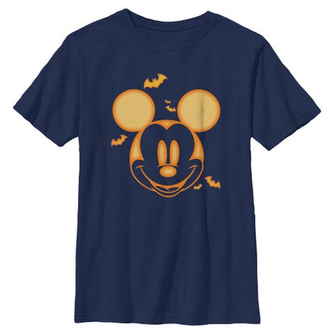 Boy's Disney Mickey Mouse Pumpkin Halloween Face T-Shirt