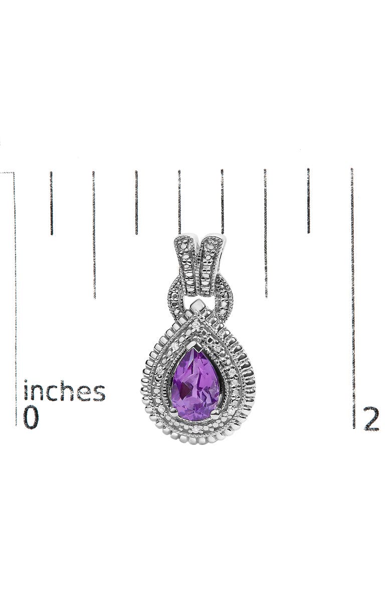 Haus of Brilliance Sterling Silver Pear Cut Amethyst and Diamond Accent Teardrop Stud Earrings, Alternate, color, Silver