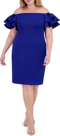 Eliza J Ruffle Off the Shoulder Sheath Dress Nordstromrack