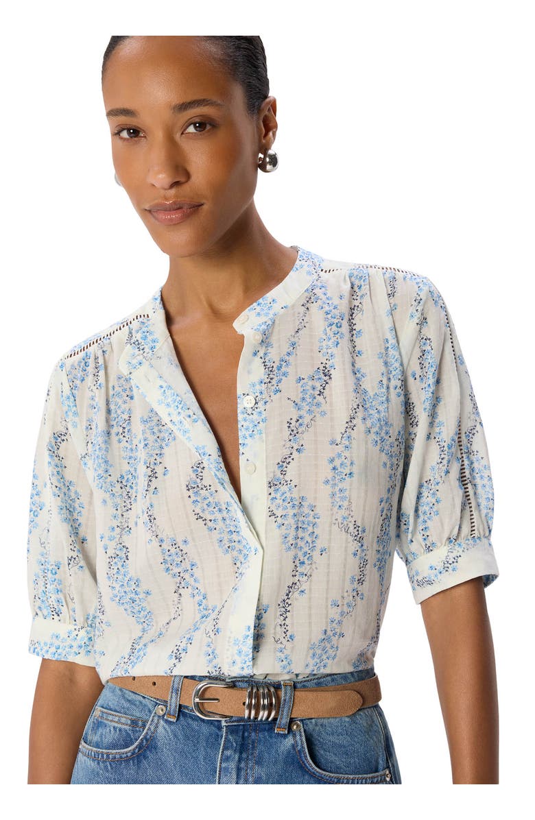 Whistles Ditsy Stem Textured Shirt, Main, color, Blue/Multi