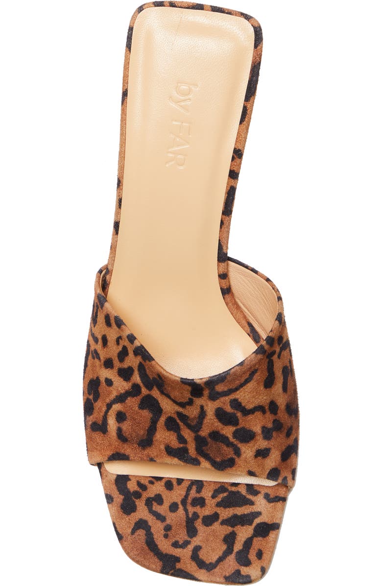 By Far Lily Leopard Print Slide Sandal, Alternate, color,