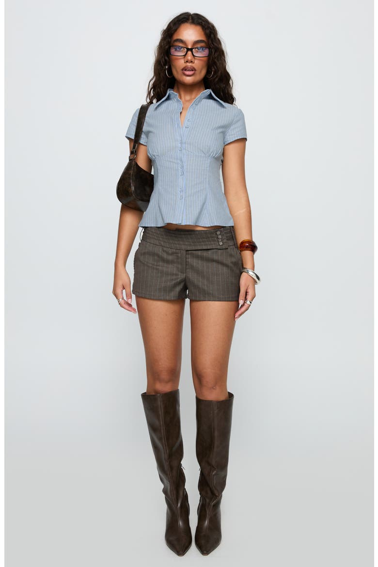 Cottesloe Stripe Cotton Button-Up Shirt, Alternate, color, BLUE