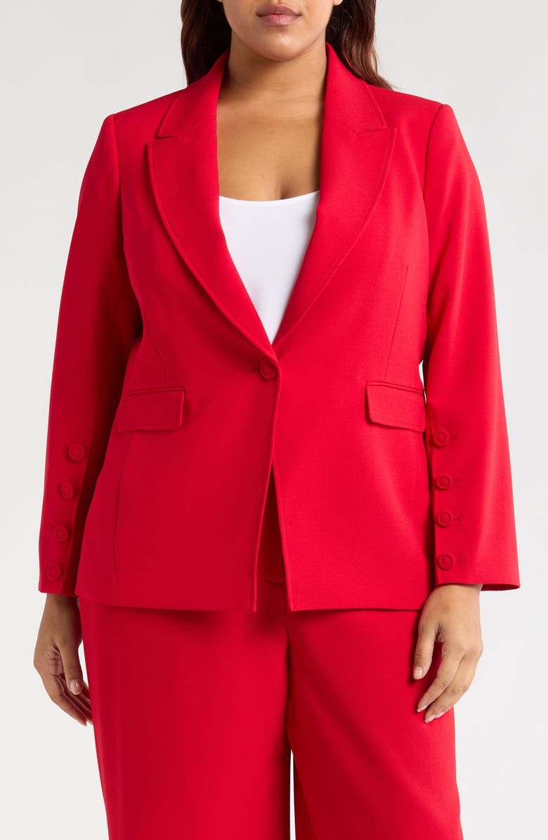 Tahari ASL One-Button Blazer, Main, color, Lipstick