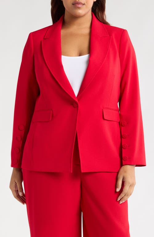 Tahari ASL One-Button Blazer in Lipstick 