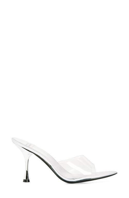 Jeffrey Campbell Agent Slide Sandal In Clear Silver