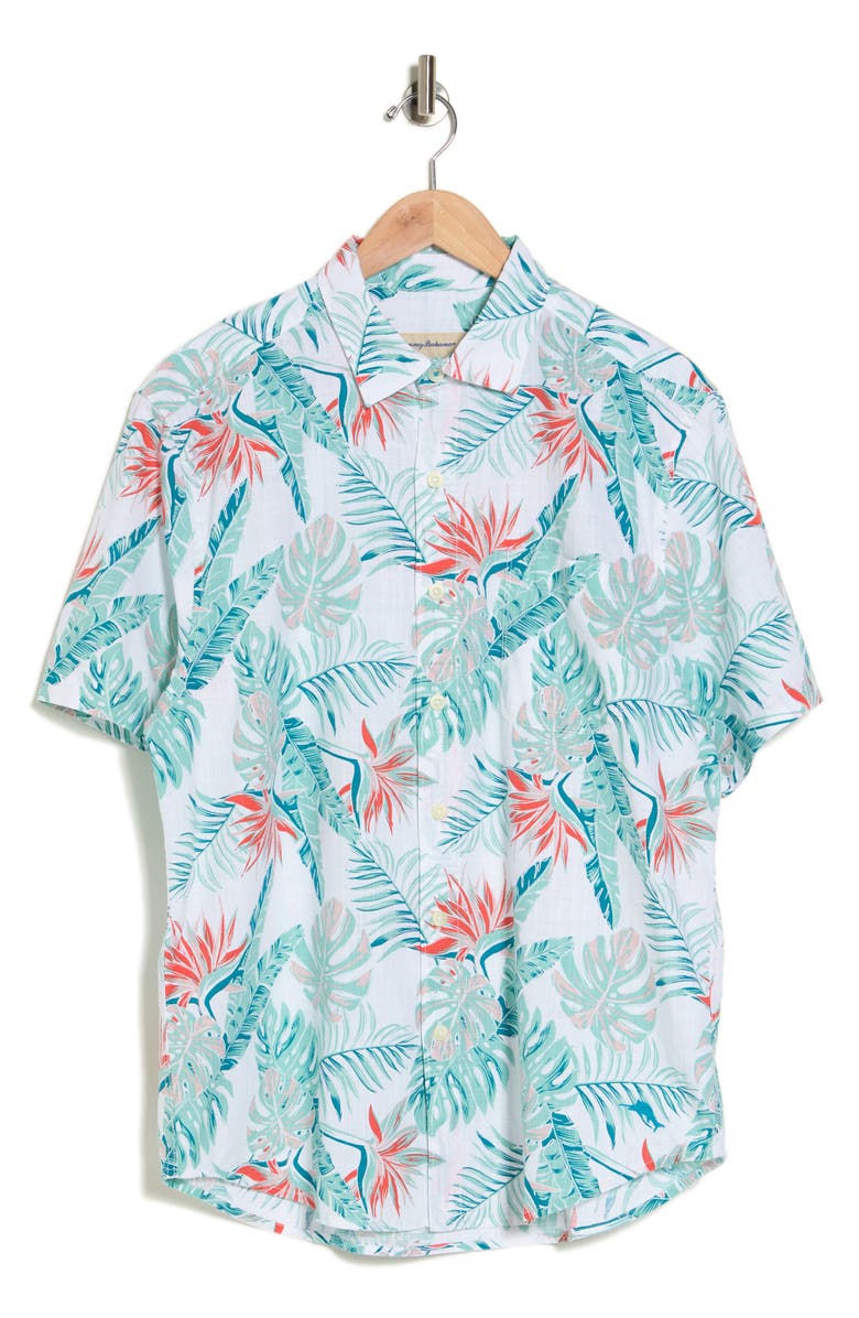 Tommy Bahama Montstera Tropical Short Sleeve Cotton Button-Up Shirt, Alternate, color,
