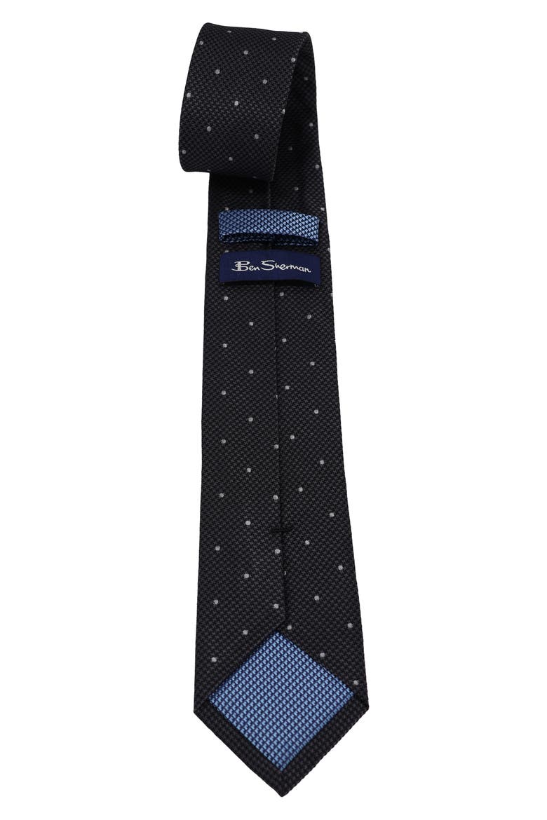 Dot Print Tie, Alternate, color, BLACK/ LIGHT. GREY