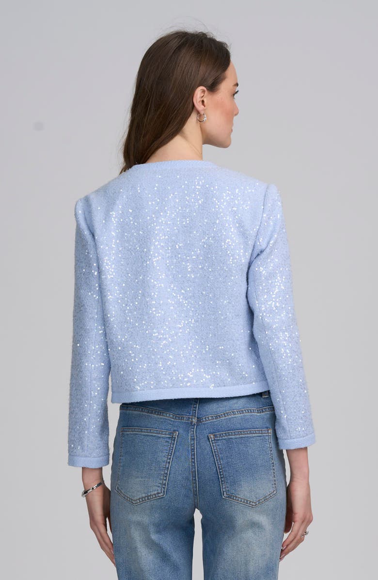 ELLE Collection Sequin Jacket, Alternate, color, Icy Blue