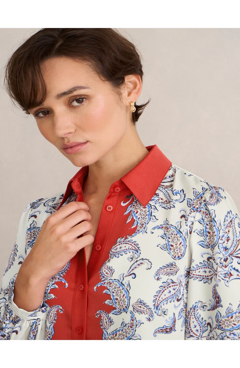 HOBBS LONDON Mariella Print Shirt, Alternate, color, Cream Multi