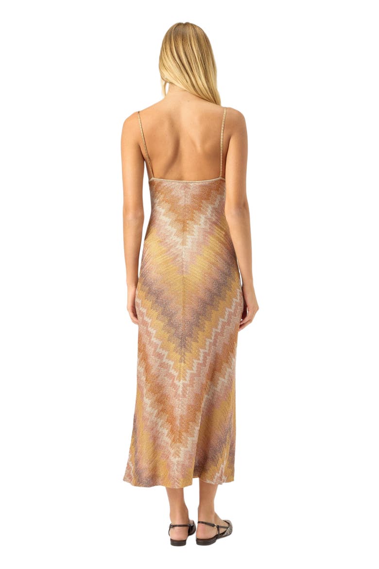 Long Dress In Viscose Lamé With Deep Neckline, Alternate, color, Dark Blue