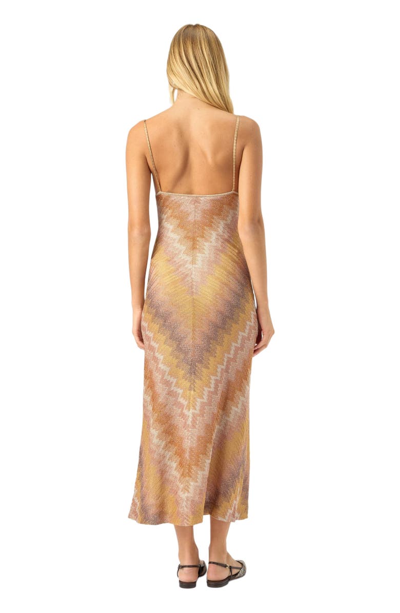 Missoni Viscose Lamé Gown With Deep Neckline, Alternate, color, Green& Brown