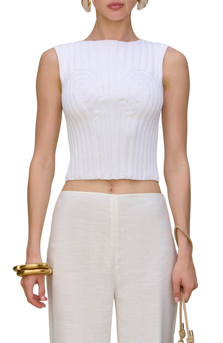 Cult Gaia Anzu Sleeveless Sweater, Main, color, Off White