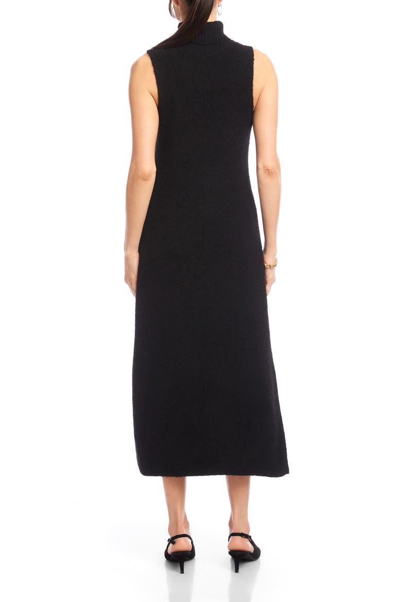 Turtleneck Sleeveless Sweater Midi Dress, Alternate, color, BLACK