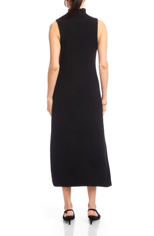 Karen Kane Turtleneck Sleeveless Sweater Midi Dress In Black