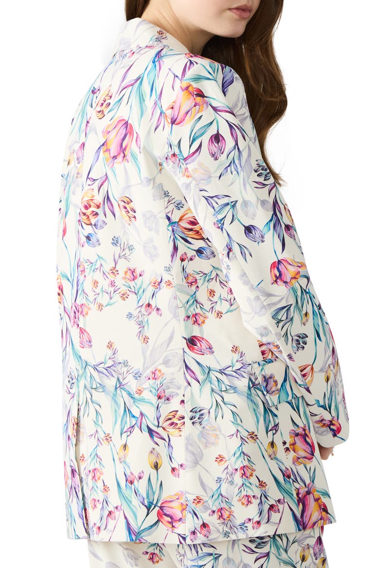 Destiny Floral Cotton Blazer, Alternate, color, ANTIQUE