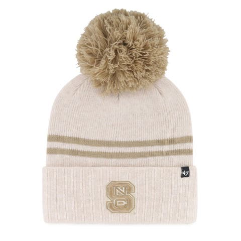 Women's '47  Natural NC State Wolfpack Core & Inline Latte Cuffed Knit Hat with Pom