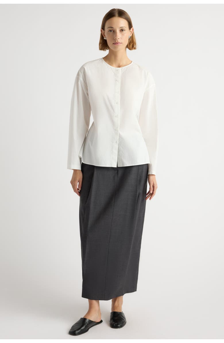 Modern Citizen Jinsol Cinch-Waist Cotton Poplin Blouse, Alternate, color, White