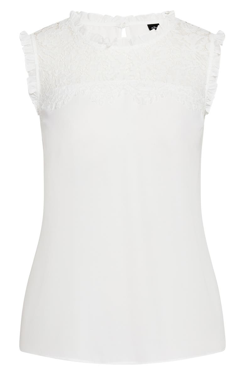 City Chic Angel Sleeveless Top, Alternate, color, Ivory