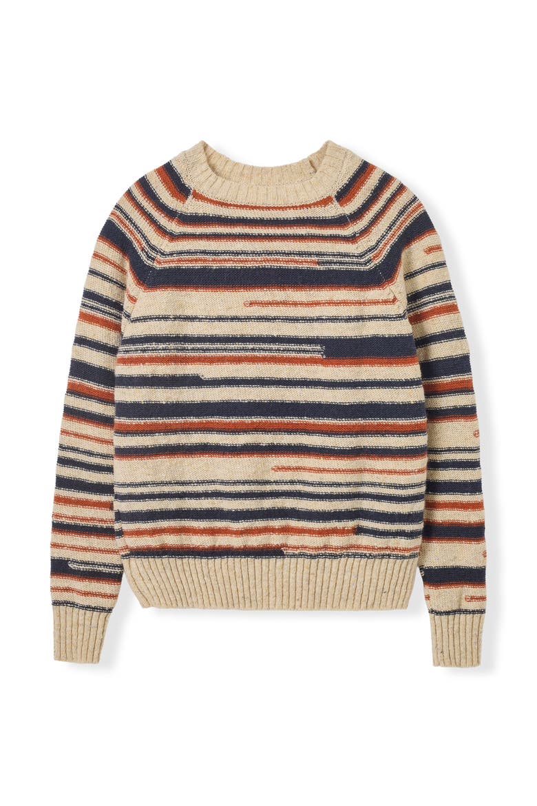 Donegal Broken Stripe Sweater, Alternate, color, Oatmeal Fleck Multi