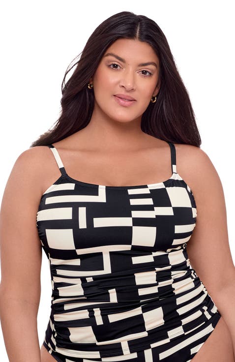 Supportive and Sculpting Classic Shirred-Front Tankini Swimsuit Top