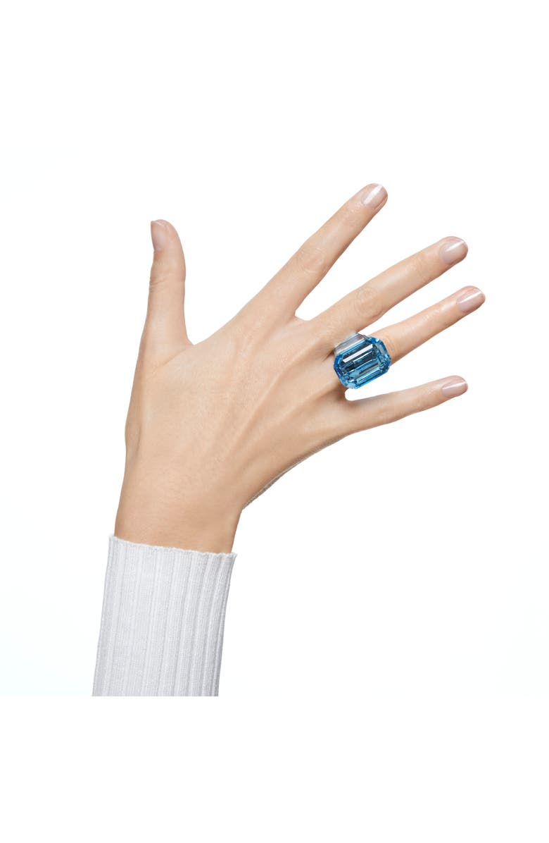 Swarovski Lucent Cocktail Ring, Alternate, color, Aquamarine