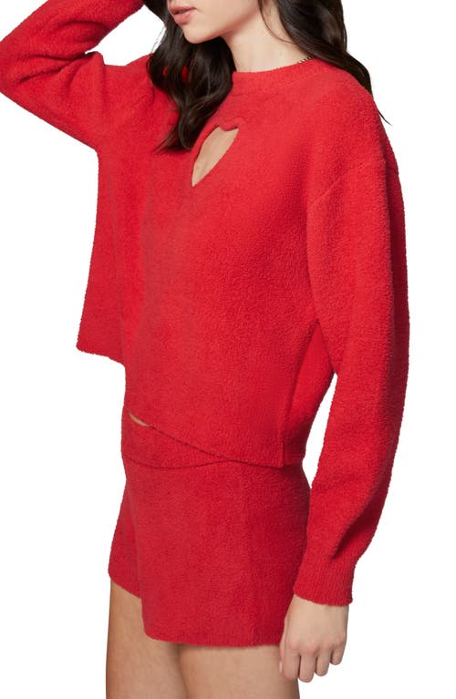 Florence By Mills Cloud Heart Cutout Bouclé Sweater