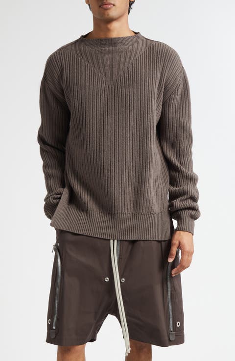 (正規店出品)RICK OWENS MEN RU01D3623 WS HOODED KNIT SWEATER RICK OWENS - TOP - Rick Owens