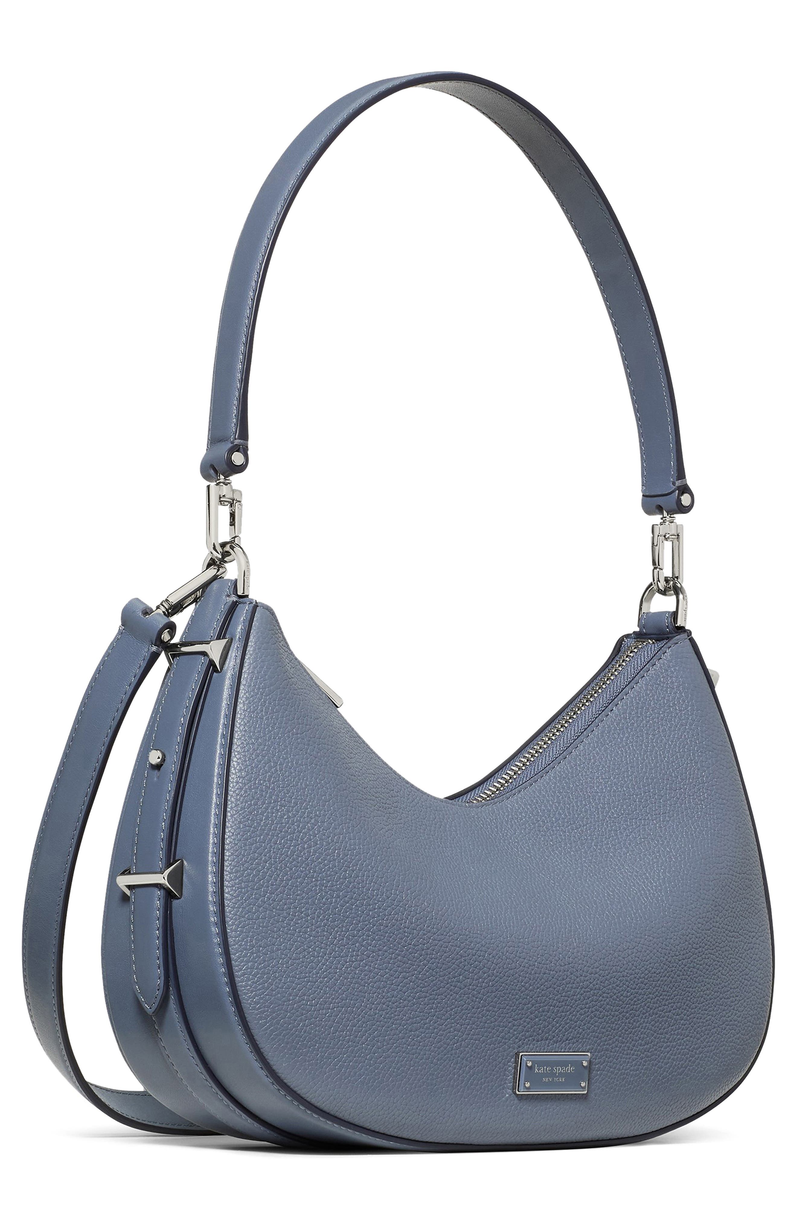 liv pebble leather convertible shoulder bag, Alternate, color, CINDER GREY