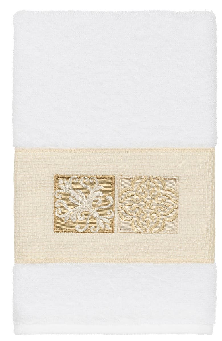 Linum Home Textiles Vivian 3-Piece Embellished Towel - White, Alternate, color, White