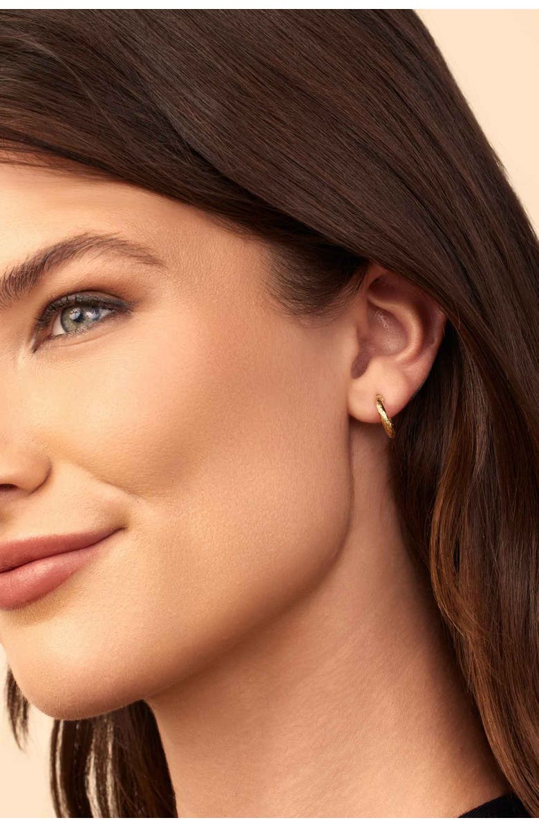 Oradina 18K Yellow Gold Twist of Fate Hoops, Alternate, color, 