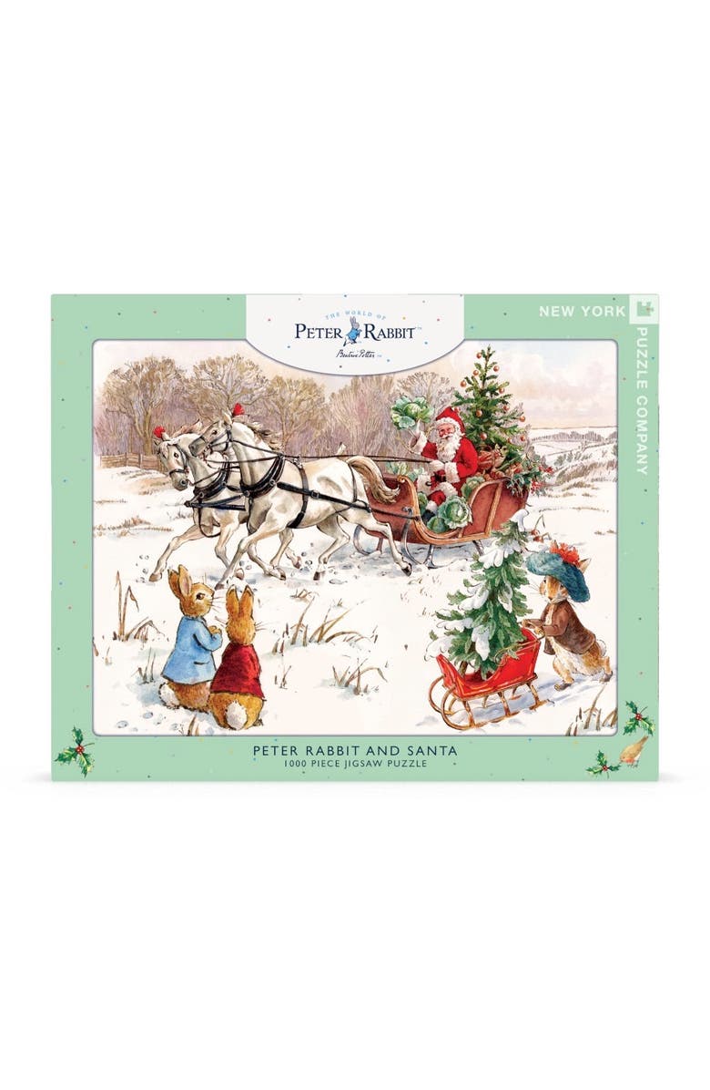 NEW YORK PUZZLE COMPANY Peter Rabbit and Santa 1000 Piece Puzzle, Main, color, NO COLOR
