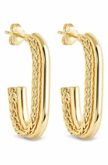 Sterling Forever Callista Braided Hoop Earrings