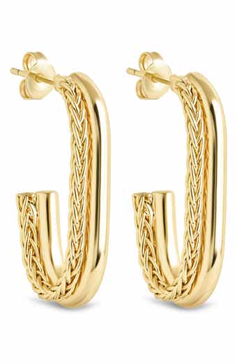 Sterling Forever Callista Braided Hoop Earrings