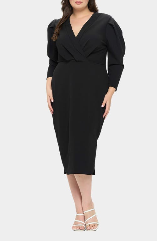 L I V D Boa Pleated Stretch Dress In Black