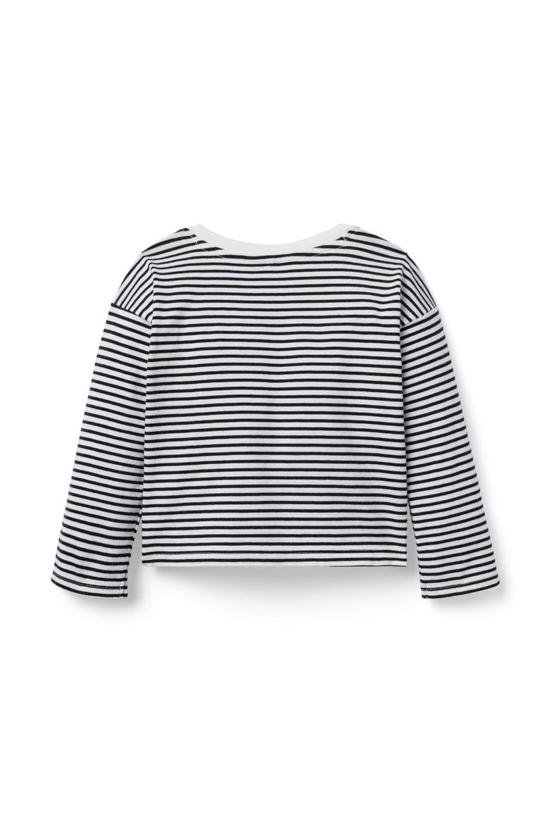Striped Bow Top, Alternate, color, Black