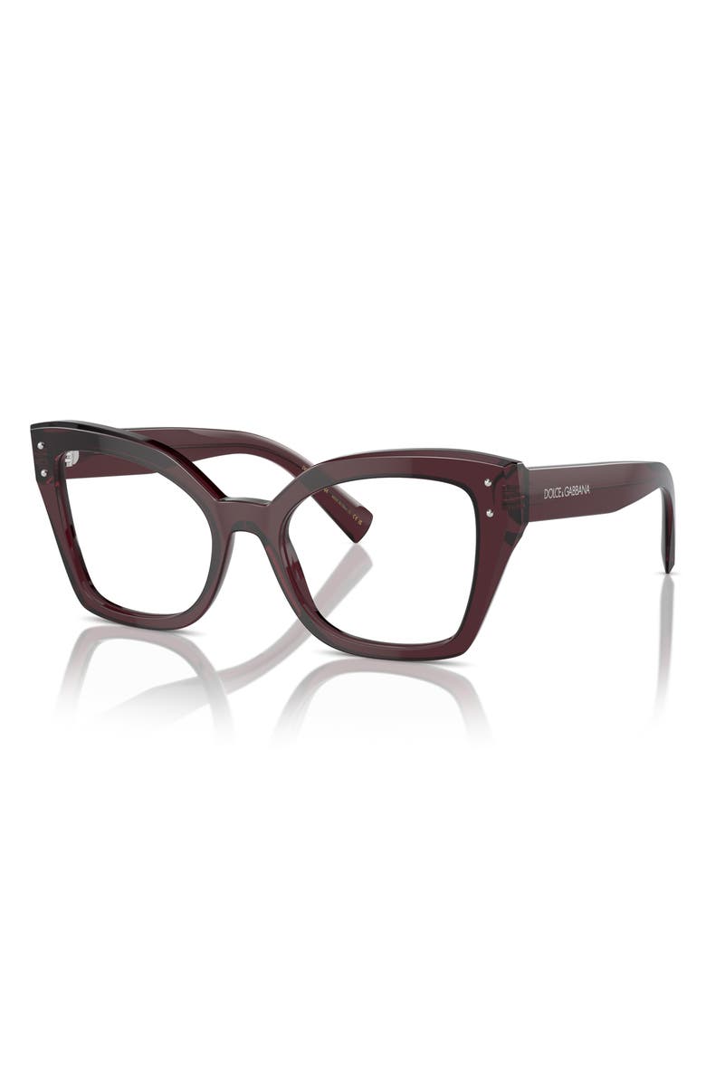 Dolce&Gabbana 53mm Butterfly Reading Glasses, Alternate, color, Transparent Violet