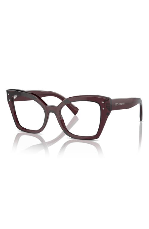 Dolce & Gabbana Dolce&gabbana 53mm Butterfly Reading Glasses In Transparent Violet
