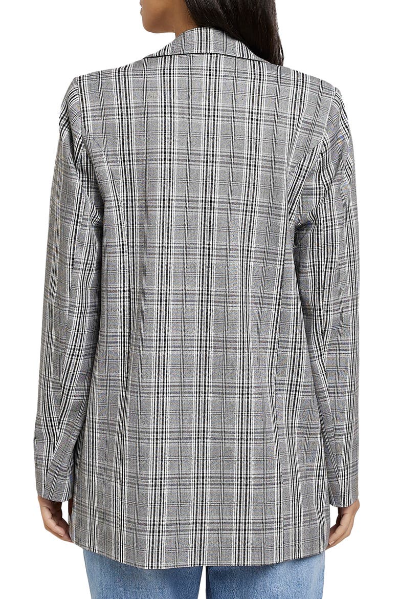 Check Double Breasted Blazer, Alternate, color, GREY