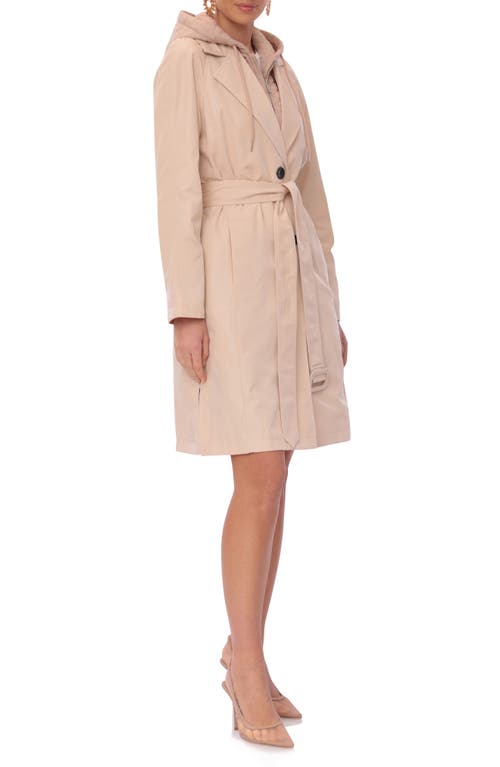 Avec Les Filles Single Breasted Coat With Quilted Hooded Insert In Gaia