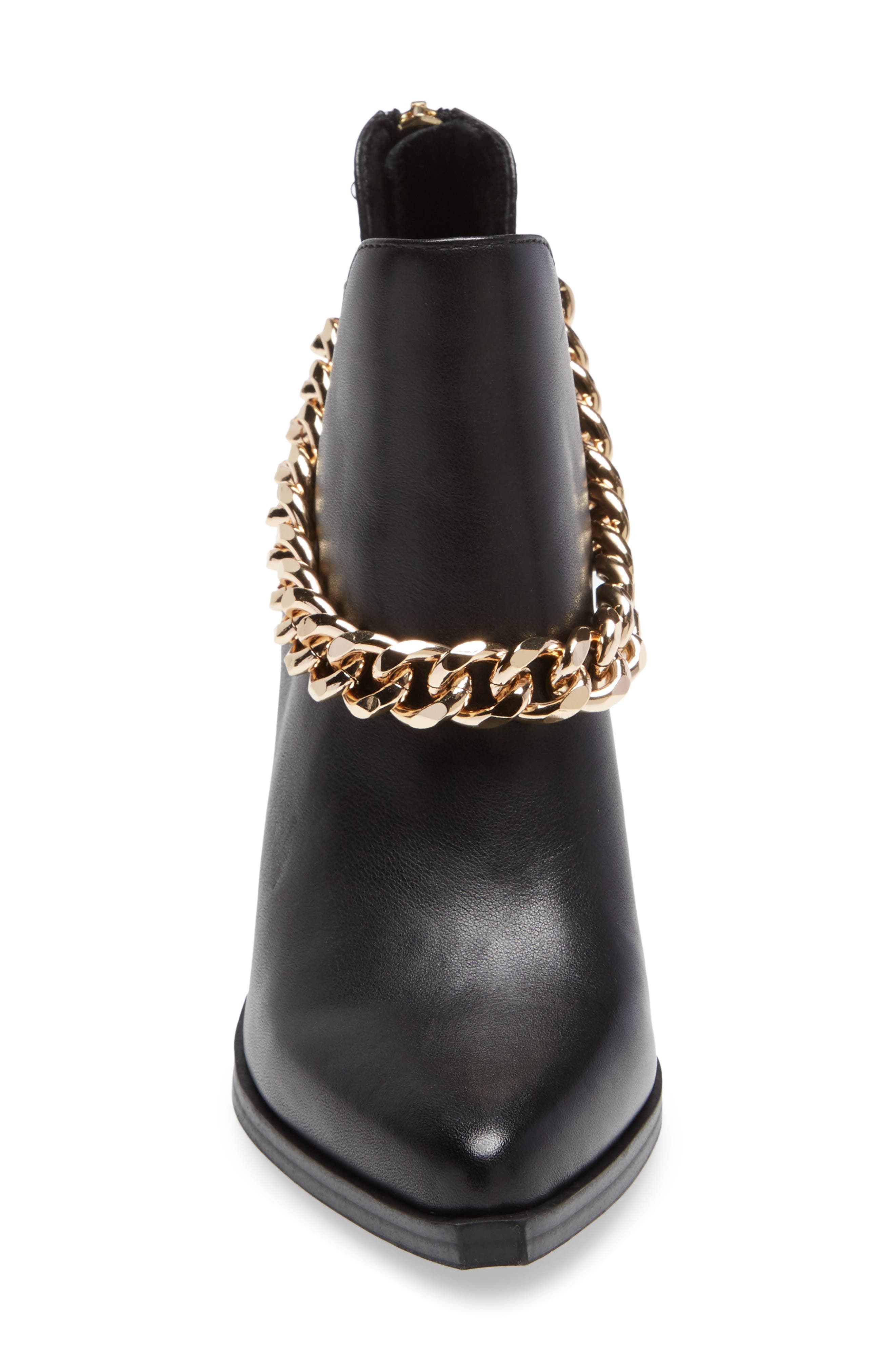 Cedar Chain Bootie, Alternate, color, BLACK LEATHER