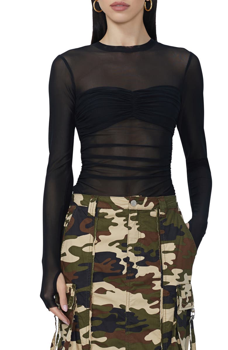 AFRM Sandrine Long Sleeve Mesh Top, Main, color,