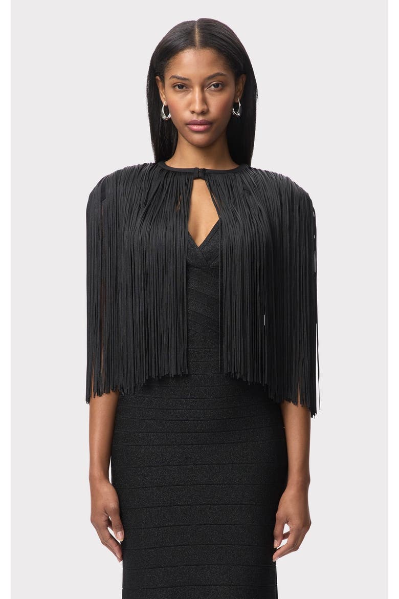Icon Fringe Cape, Main, color, BLACK