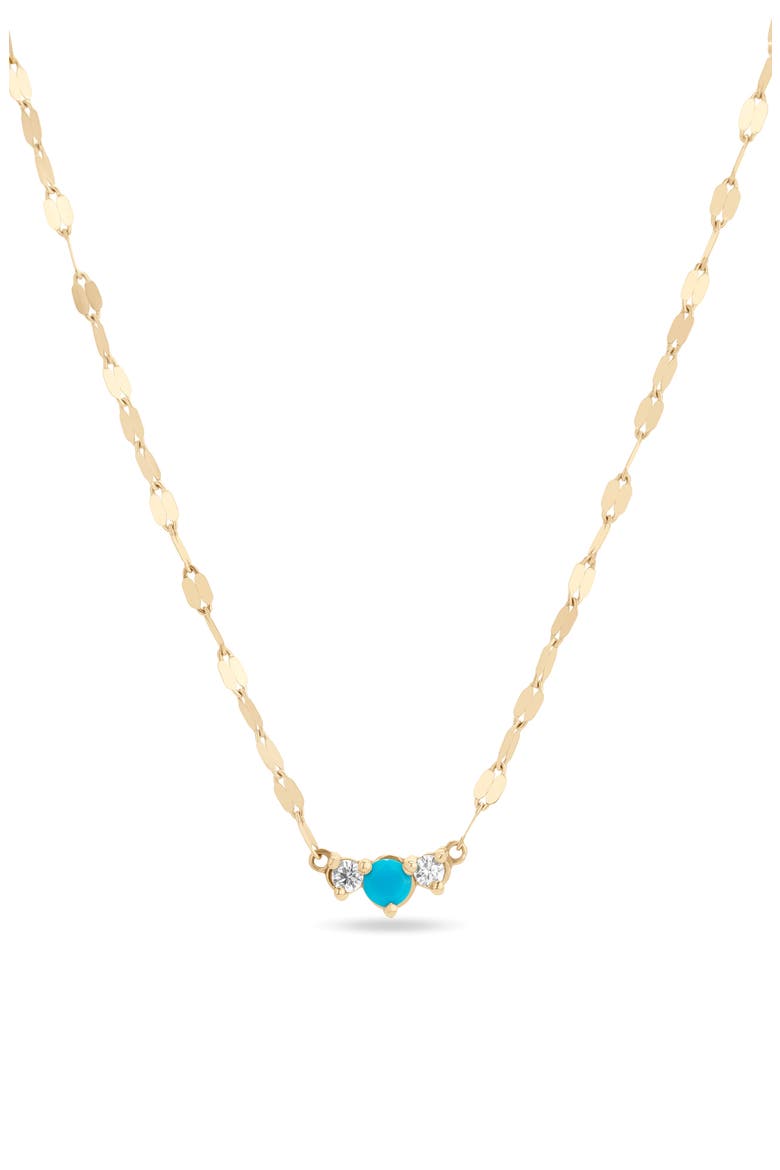 Solo Turquoise & Diamond Necklace, Main, color, YELLOW GOLD