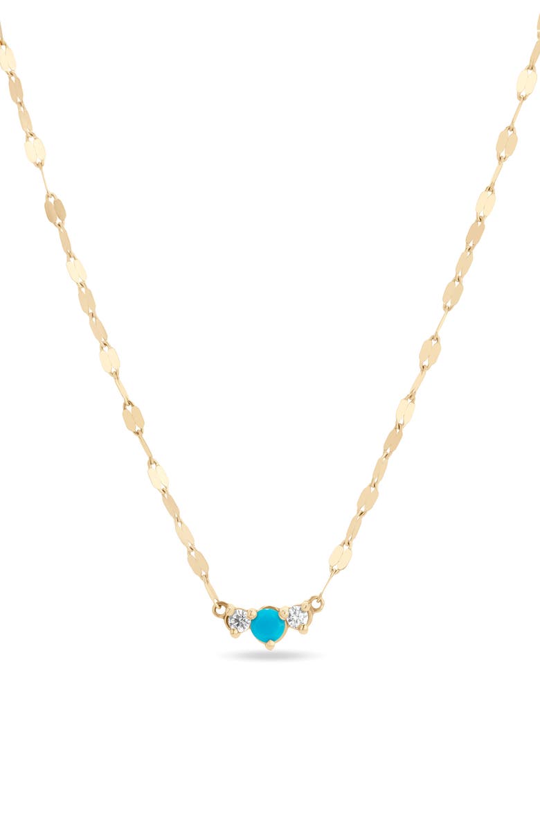 LANA Solo Turquoise & Diamond Necklace, Main, color, Yellow Gold