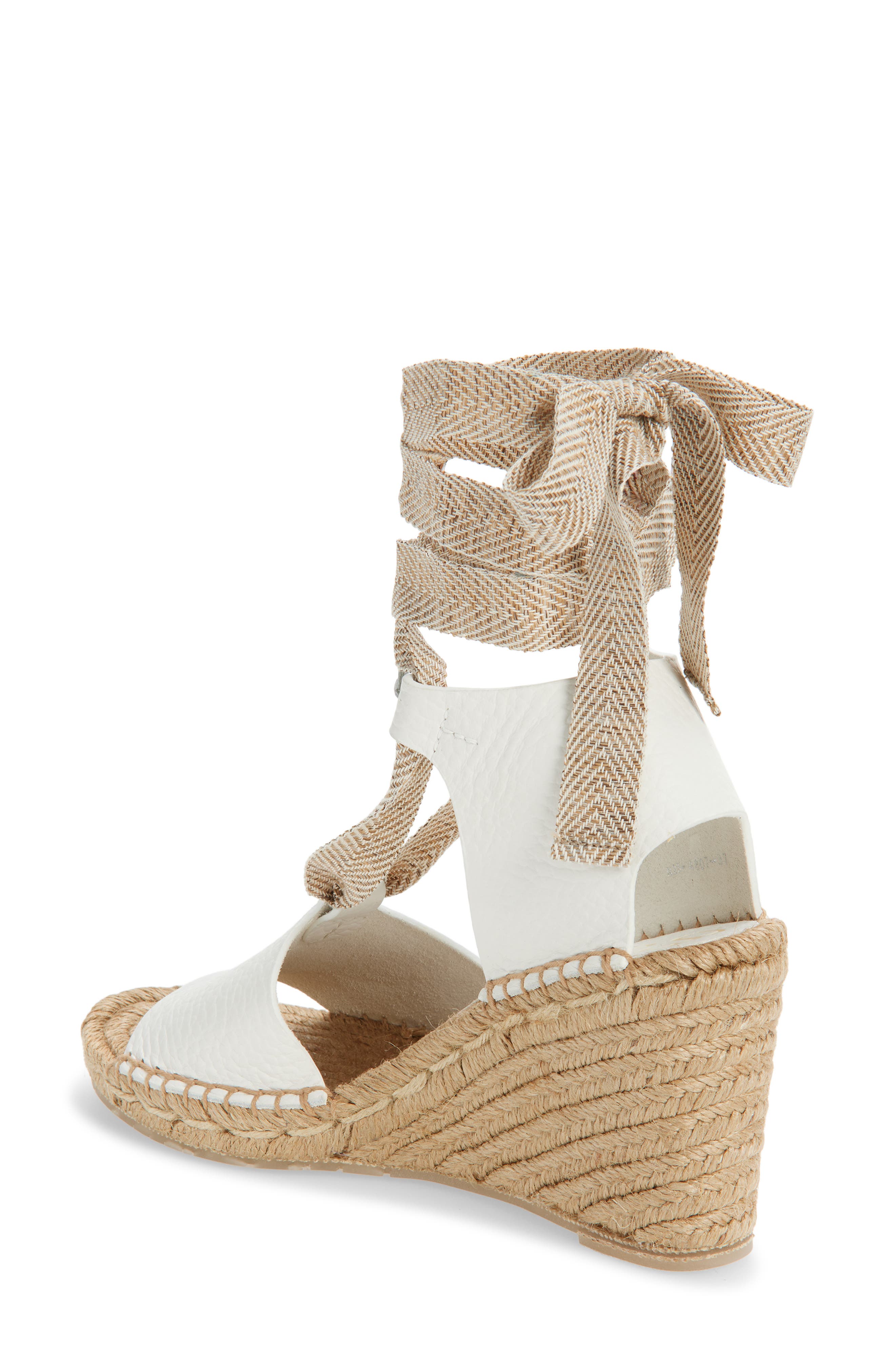 Pedro Garcia Orsel Ankle Wrap Espadrille Sandal, Alternate, color, White Cervo