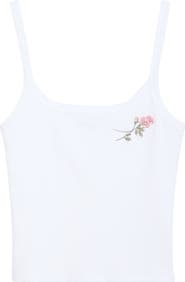 Florence by Mills Couch Date Rose Embroidered Crop Rib Tank